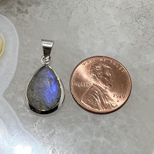 Load image into Gallery viewer, Labradorite Bezel Set Teardrop Cabochon Pendant
