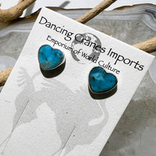 Load image into Gallery viewer, Turquoise Heart Earrings
