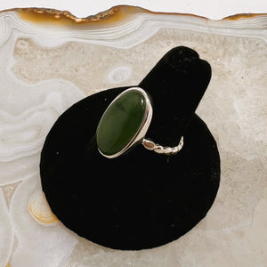Nephrite Jade Cabochon Ring  (Size 8.5)