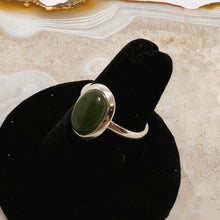 Load image into Gallery viewer, Nephrite Jade Cabochon Ring (Size 7)
