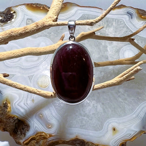Natural Ruby Oval Cabochon Pendant