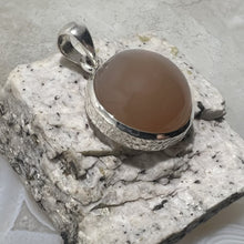 Load image into Gallery viewer, Peach Moonstone Round Cabochon Pendant
