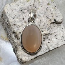 Load image into Gallery viewer, Peach Moonstone Cabochon Pendant - Oval
