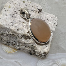 Load image into Gallery viewer, Peach Moonstone Cabochon Pendant - Oval
