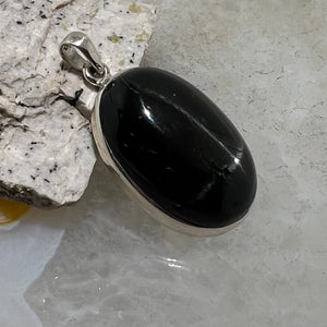 Black Star Diopside Oval Pendant