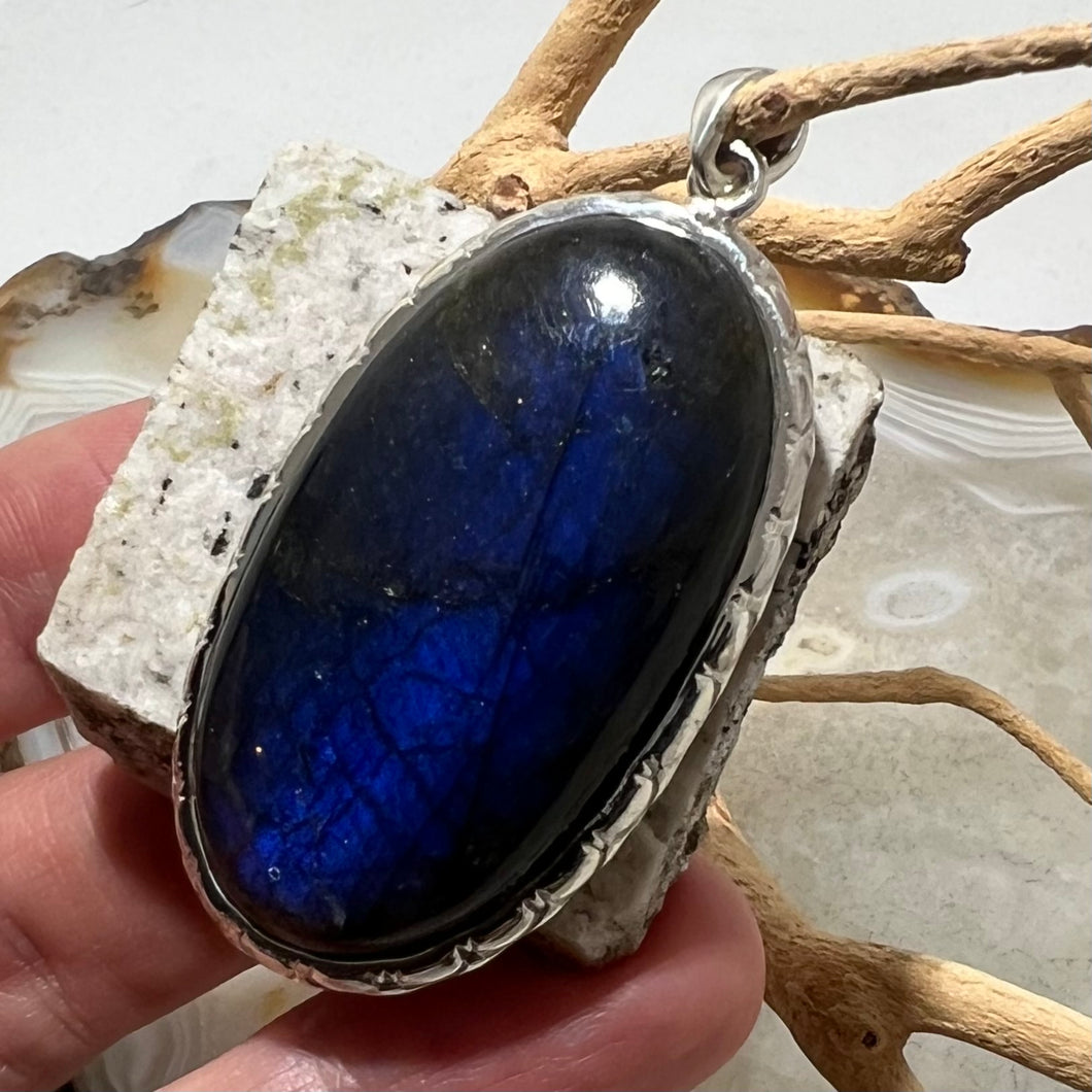 Labradorite Oval Cabochon Pendant