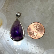 Load image into Gallery viewer, Elestial Amethyst Quartz Teardrop Cabochon Pendant
