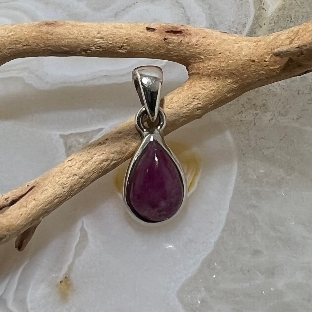 Ruby Delicate Teardrop Pendant