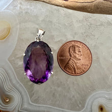 Load image into Gallery viewer, Amethyst Prong Set Faceted Pendant
