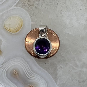 Amethyst Bezel Set Faceted Pendant