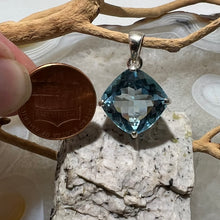 Load image into Gallery viewer, Blue Topaz Faceted Rhombus Pendant
