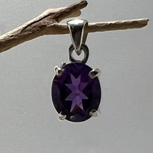 Load image into Gallery viewer, Amethyst Prong Set Faceted Oval Pendant
