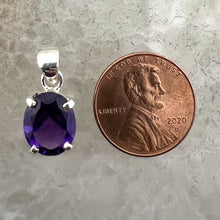 Load image into Gallery viewer, Amethyst Prong Set Faceted Oval Pendant
