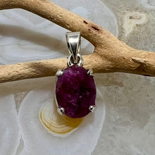 Load image into Gallery viewer, Ruby Faceted Oval Prong Set Pendant

