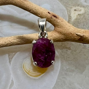 Ruby Faceted Oval Prong Set Pendant