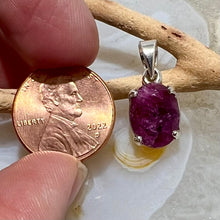 Load image into Gallery viewer, Ruby Faceted Oval Prong Set Pendant
