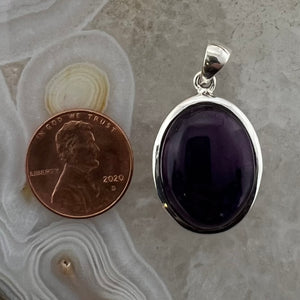 Amethyst Oval Cabochon Pendant