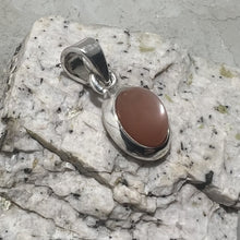 Load image into Gallery viewer, Peach Moonstone Delicate Oval Cabochon Pendant

