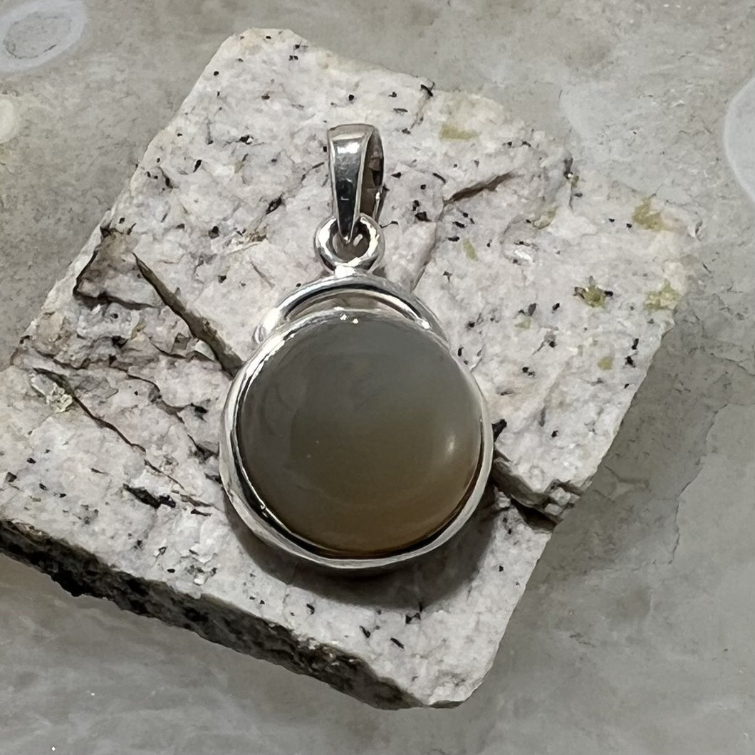 Moonstone Cabochon Round Pendant