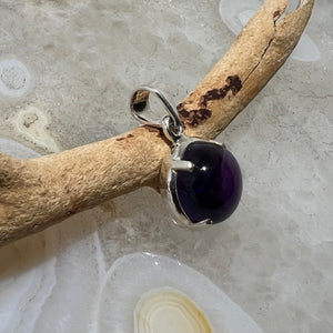 Amethyst Round Cabochon Pendant