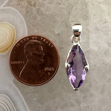 Load image into Gallery viewer, Amethyst Prong Set Marquis Cut Pendant
