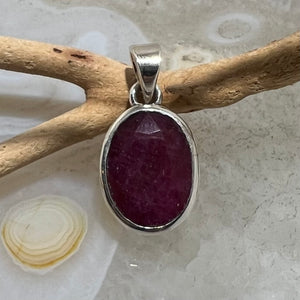 Ruby Faceted Oval Pendant