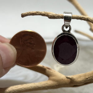 Ruby Faceted Oval Pendant