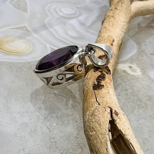 Amethyst Cutout Bezel Set Faceted Pendant