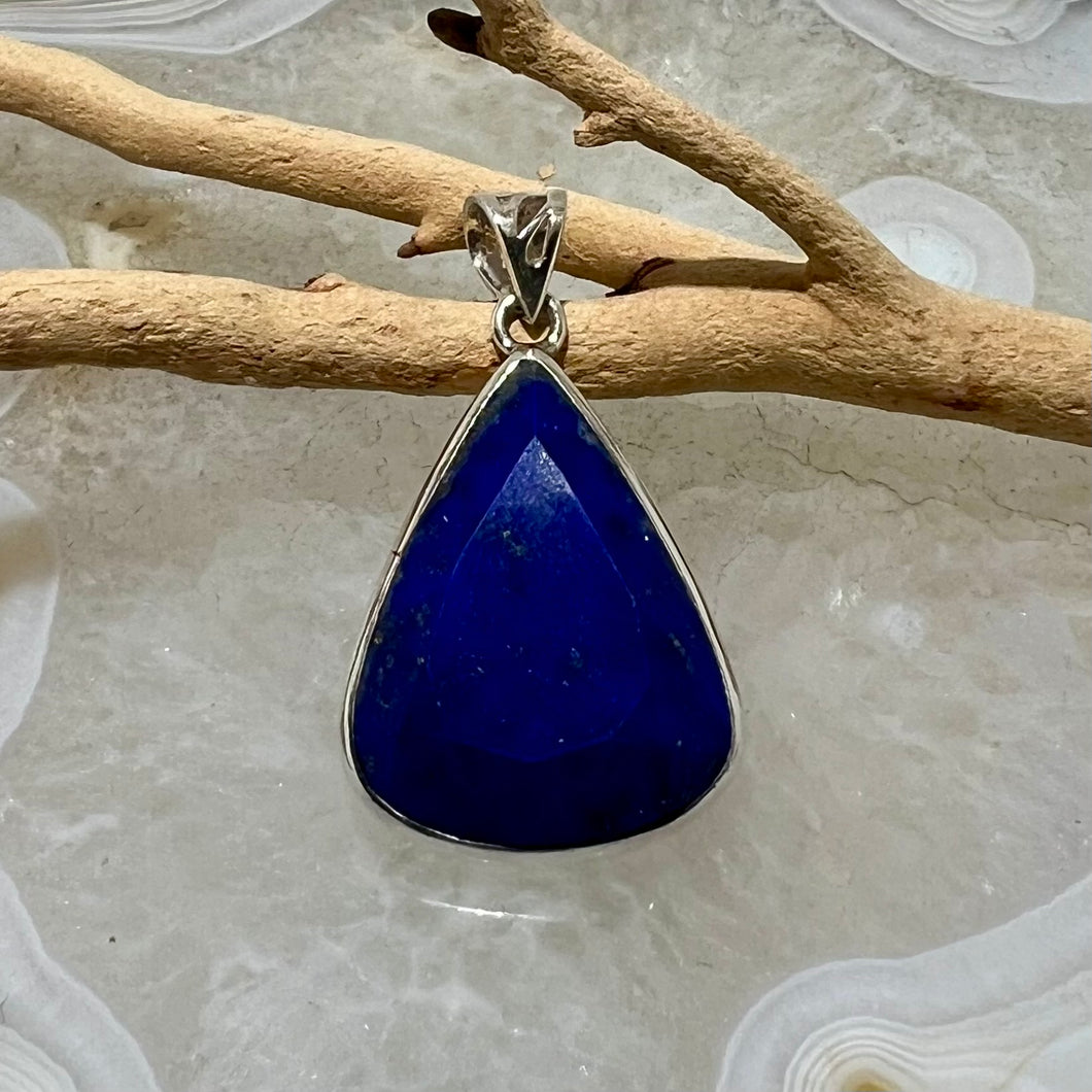 Lapis Lazuli Faceted Teardrop Pendant
