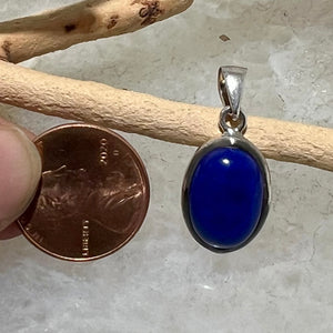 Lapis Lazuli Delicate Oval Cabochon Pendant