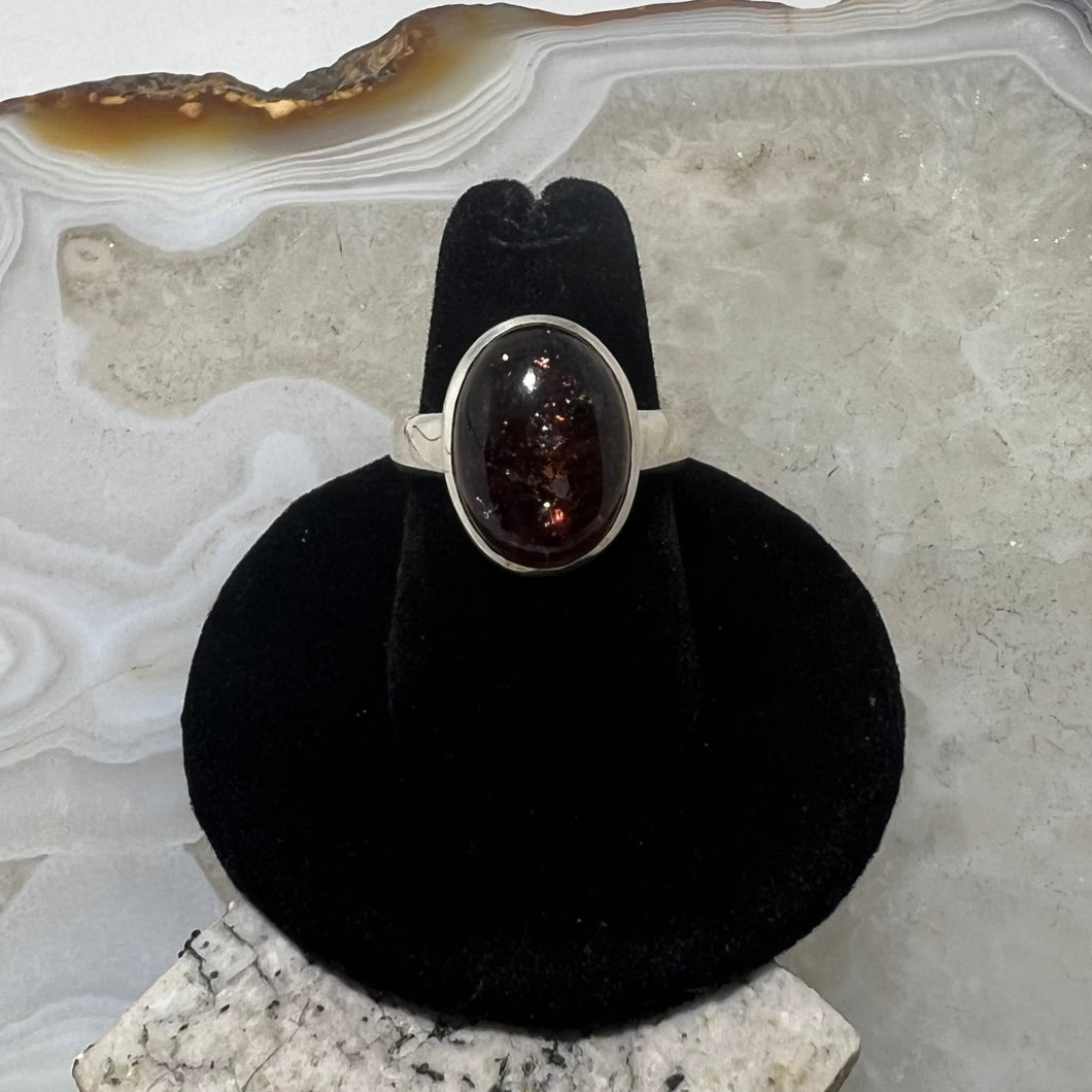 Pink Tourmaline Oval Cabochon Ring (Size 7.5)