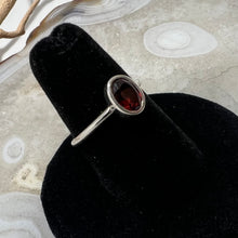 Load image into Gallery viewer, Garnet Oval Faceted Bezel Set Ring (Size 6.5)

