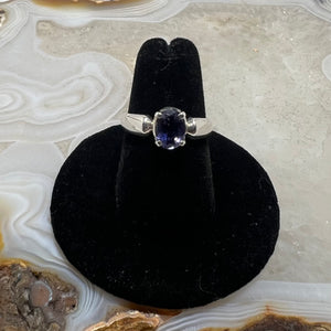 Iolite Faceted Prong Set Ring (Size 6.5)
