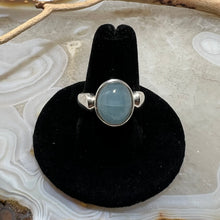 Load image into Gallery viewer, Aquamarine Oval Cabochon Ring (Size 8)
