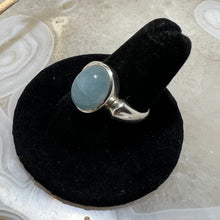 Load image into Gallery viewer, Aquamarine Oval Cabochon Ring (Size 8)
