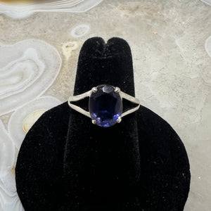 Iolite Faceted Oval Ring (Size 6)