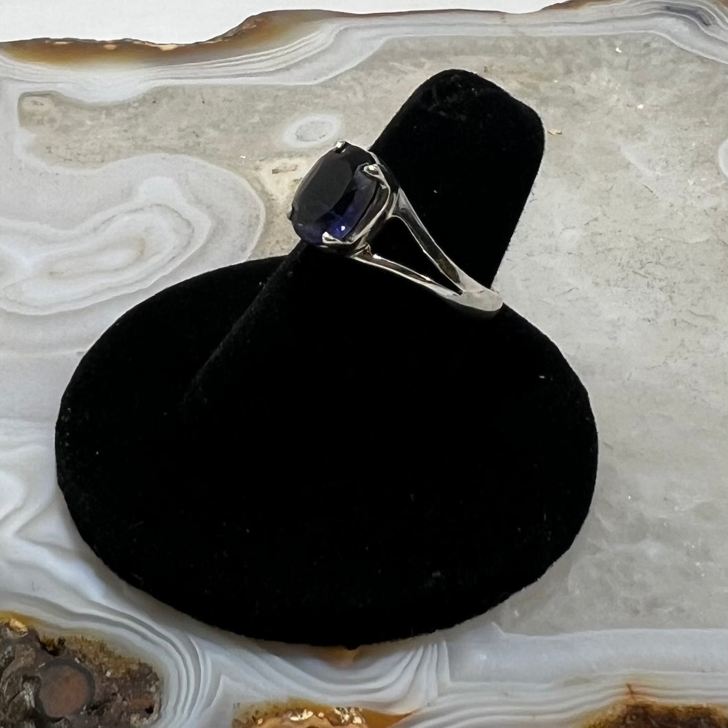 Iolite Faceted Oval Ring (Size 6)