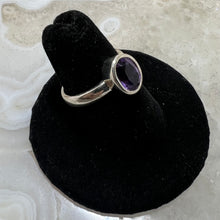 Load image into Gallery viewer, Amethyst Oval Faceted Bezel Set Ring (Size 6)
