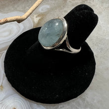 Load image into Gallery viewer, Aquamarine Cabochon Oval Ring (Size 7.5)
