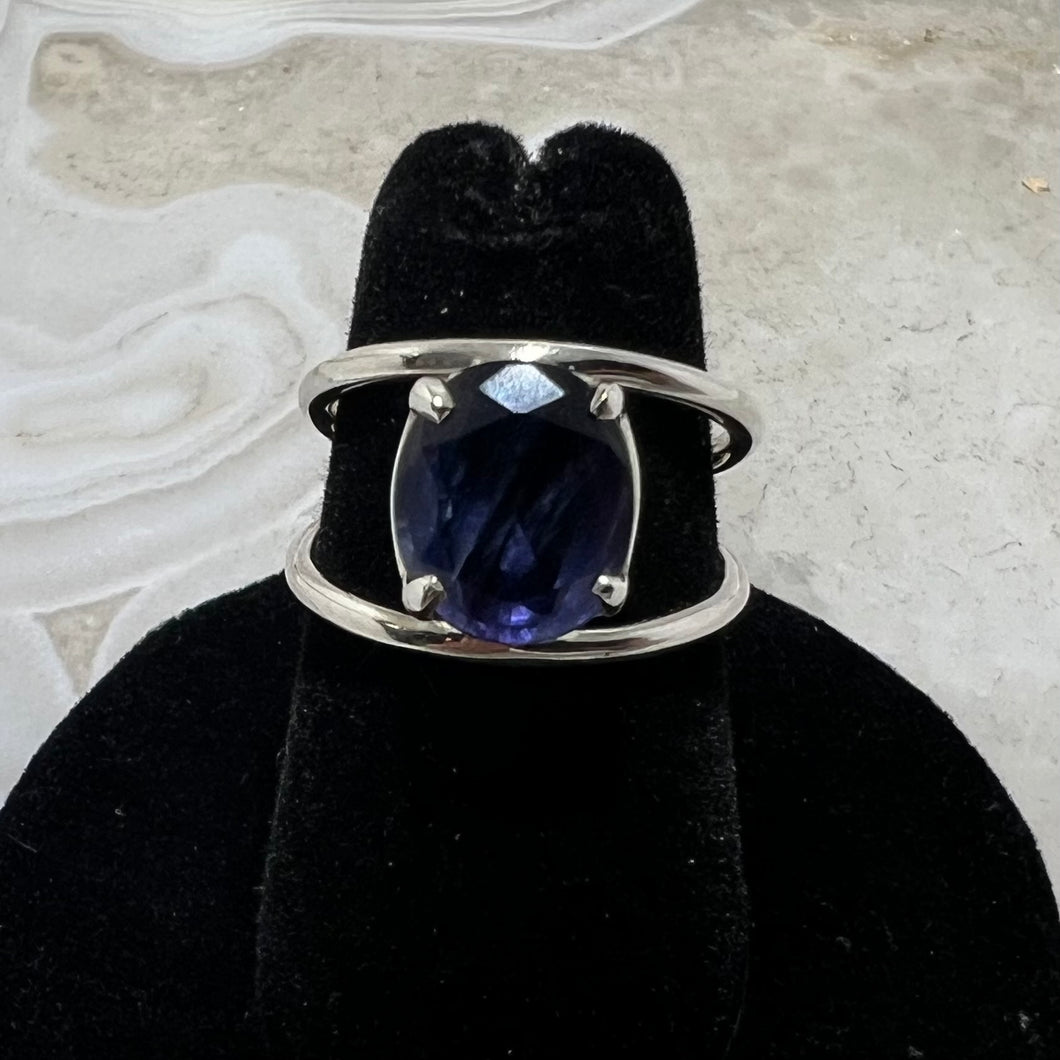 Iolite Faceted Oval Ring (Size 5.5)