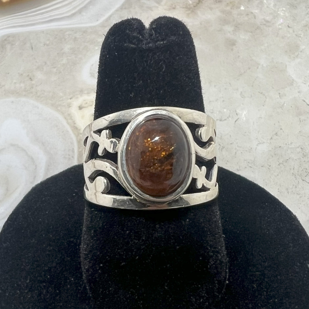 Pink Tourmaline Cabochon Oval Bezel Set Ring (Size 8)