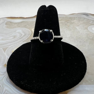 Iolite Faceted Round Ring (Size 8)