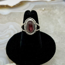 Load image into Gallery viewer, Pink Tourmaline Oval Cabochon Ring with Rope Detailing (Size 6)
