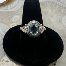Load image into Gallery viewer, Blue Topaz Faceted Boho Ring (Size 9)
