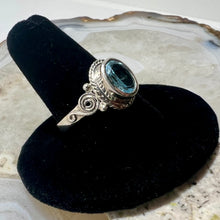 Load image into Gallery viewer, Blue Topaz Faceted Boho Ring (Size 9)
