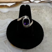 Load image into Gallery viewer, Amethyst Oval Faceted Bezel Set Ring (Size 8)
