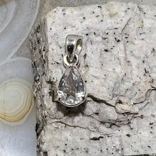 Load image into Gallery viewer, Crystal Quartz Faceted Teardrop Prong Set Pendant

