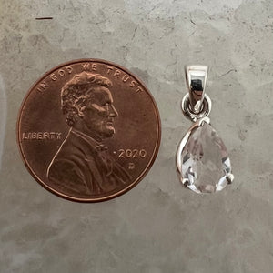 Crystal Quartz Faceted Teardrop Prong Set Pendant