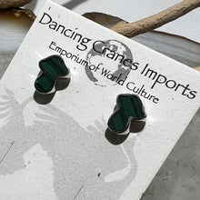 Load image into Gallery viewer, Malachite Mushroom Earrings
