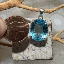 Load image into Gallery viewer, Blue Topaz Faceted Oval Pendant
